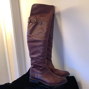 FRYE brown leather boots, size 8